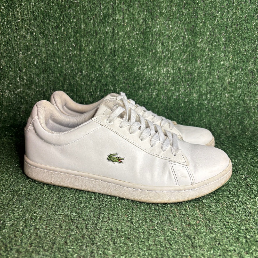 Lacoste Hydez 119 2 P‎ SFA Leather Low Top Tennis Sneakers White Womens Size 7.5
